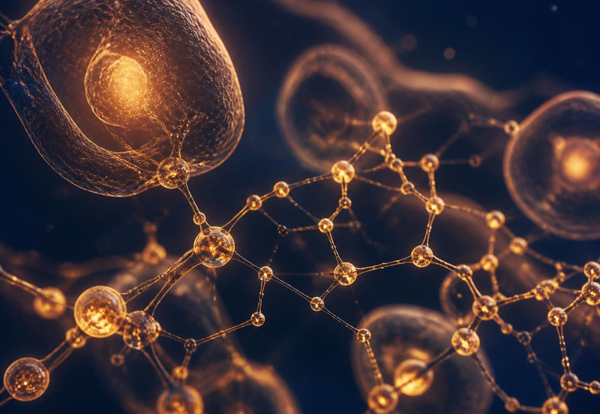 Abstract golden molecular structures